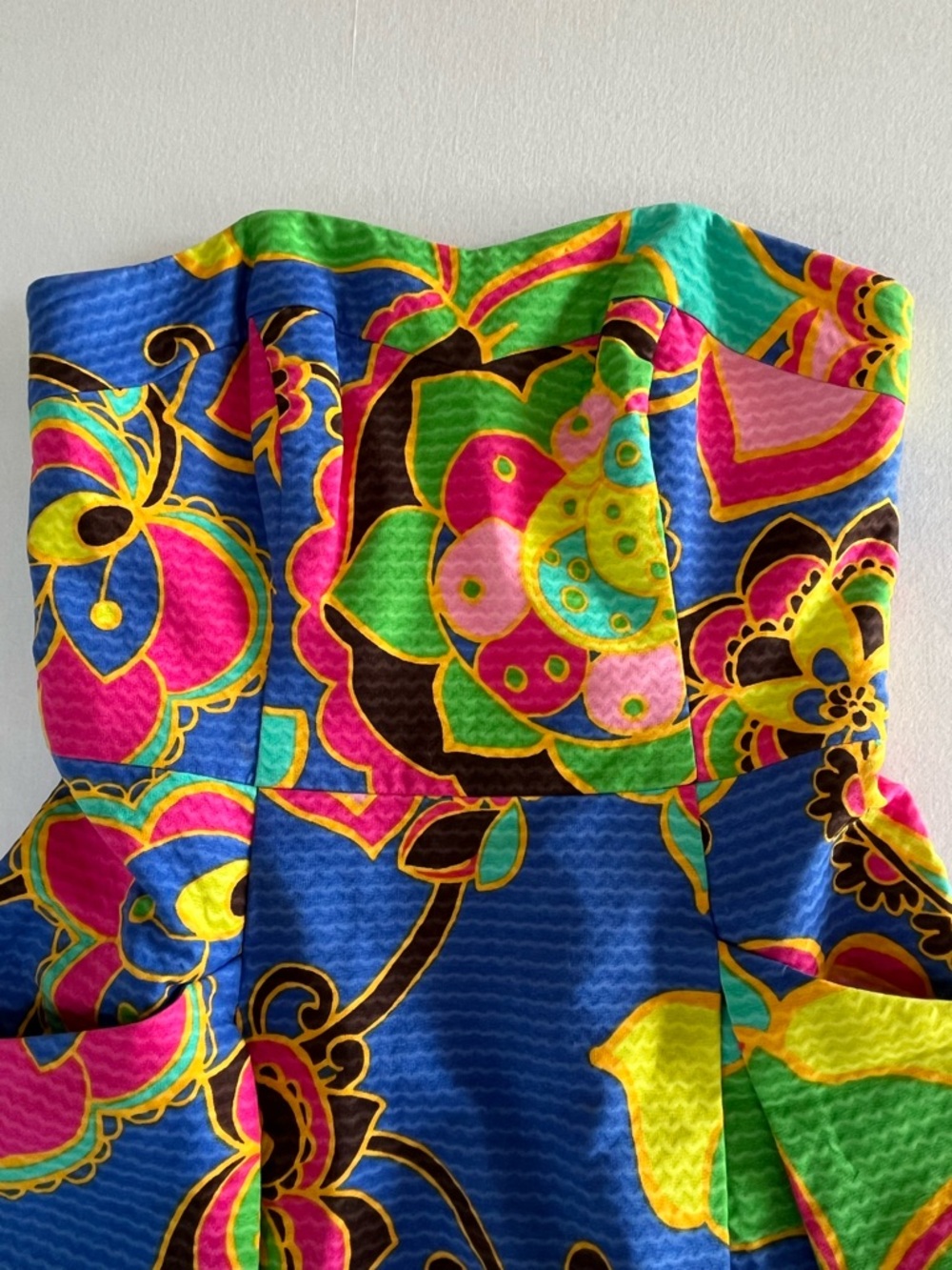 Lilly Pulitzer Bernadette Starry Blue Drama Queen Colorful Sweetheart Dress 00 - Picture 4 of 11